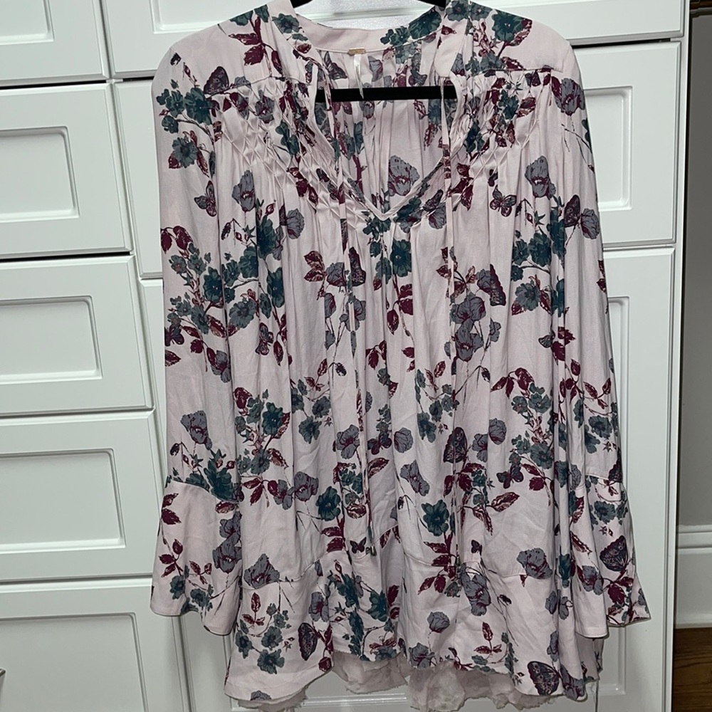 Free People Lavender floral print tunic